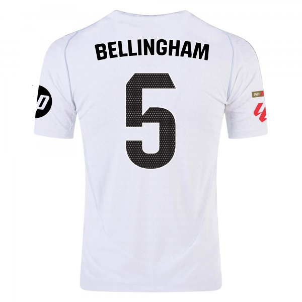 adidas Jude Bellingham Real Madrid Home Jersey w/ La Liga Patches 24/25 (White/Black)