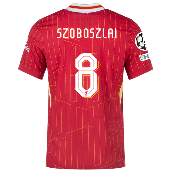 Nike Liverpool Match Dominik Szoboszlai Home Jersey w/ Champions League Patches 24/25 (Gym Red/Chrome Yellow)