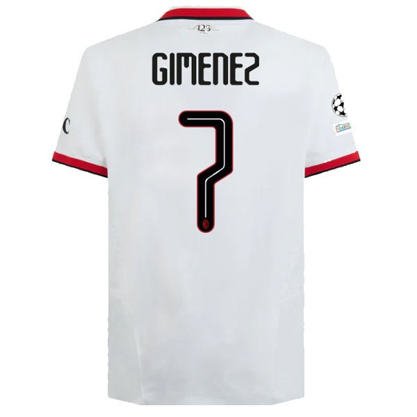 Puma AC Milan Santi Gimenez Away Jersey w/ Champions League Patches 24/25 (Puma White)