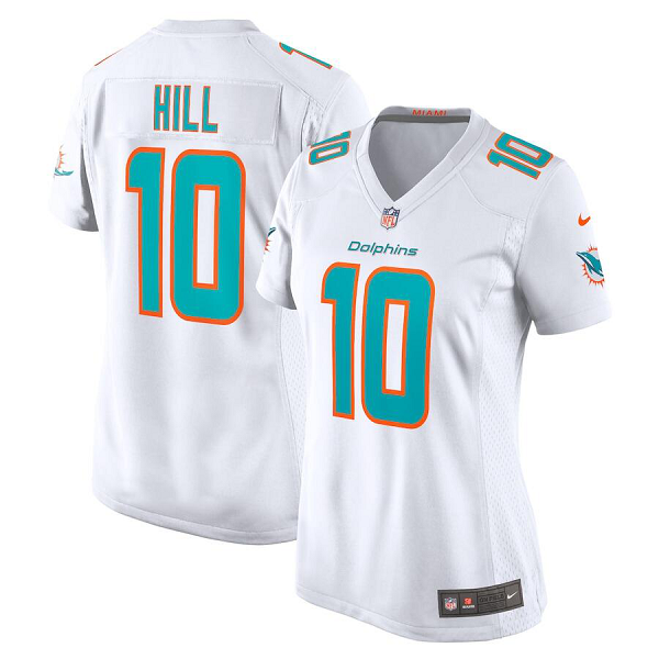 Women's Miami Dolphins #10 Tyreek Hill White Game Nike NFL Jersey