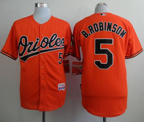 Baltimore Orioles #5 Brooks Robinson Orange Cool Base Stitched MLB Jersey