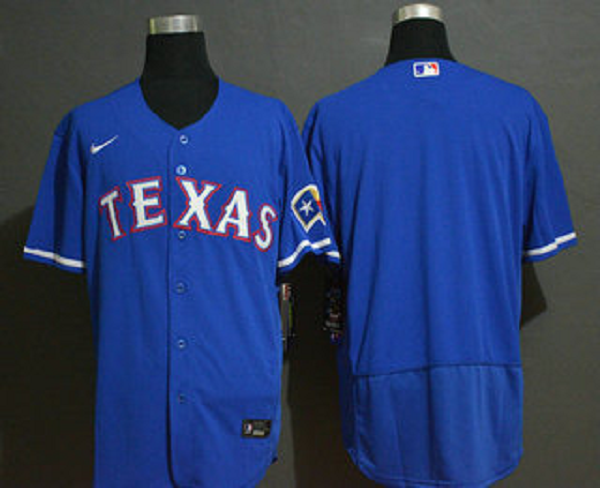 Men's Texas Rangers Blank Blue Stitched MLB Flex Base Nike Jersey