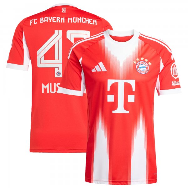Jamal Musiala Bayern Munich adidas 2025/26 Home Replica Jersey - Red