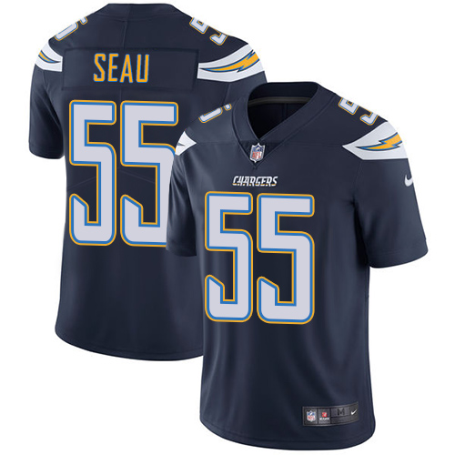 Nike Los Angeles Chargers #55 Junior Seau Navy Blue Team Color Men's Stitched NFL Vapor Untouchable Limited Jersey