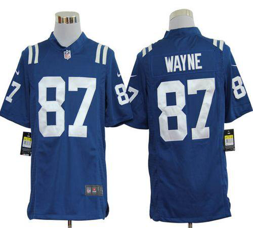 Nike Indianapolis Colts #87 Reggie Wayne Royal Blue Team Color Men's Stitched NFL Game Jersey