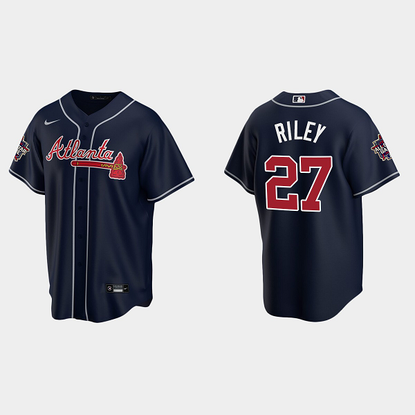 Men's Atlanta Braves #27 Austin Riley Navy 2021 MLB All-Star Jersey