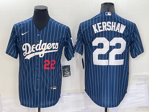 Men's Nike Los Angeles Dodgers #22 Clayton Kershaw Blue Stitched MLB Cool Base Jersey