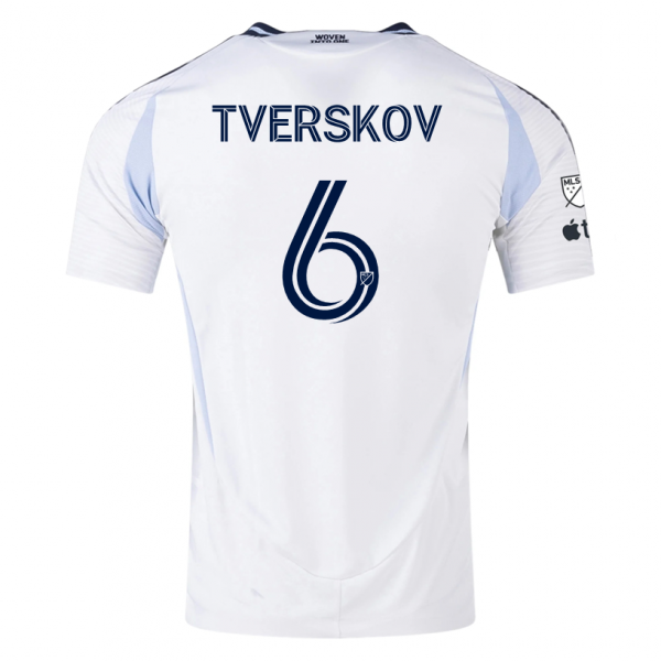 adidas San Diego FC Jeppe Tverskov Away Jersey 25/26 w/ MLS & Apple Patch (White)