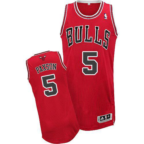 Men's Chicago Bulls #5 John Paxson Revolution 30 Red Stitched NBA Jersey