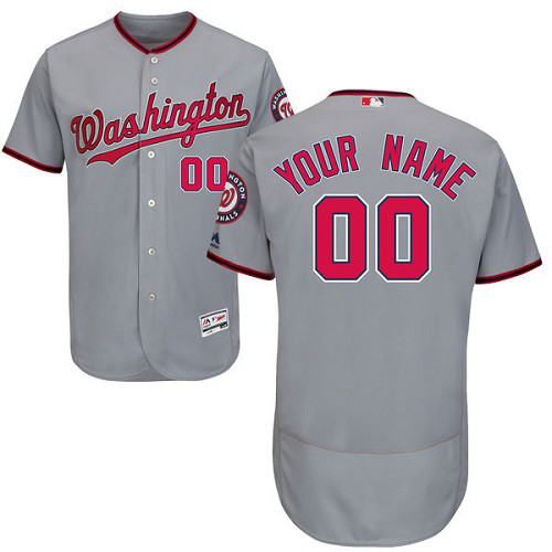 Washington Nationals Gray Men's Customized Flex Base MLB Jersey