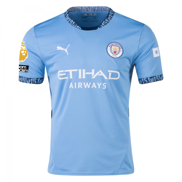 Puma Manchester City Rúben Dias Home Jersey w/ EPL + No Room For Racism + Club World Cup Patches 24/25 (Team Light Blue/Marine Blue)