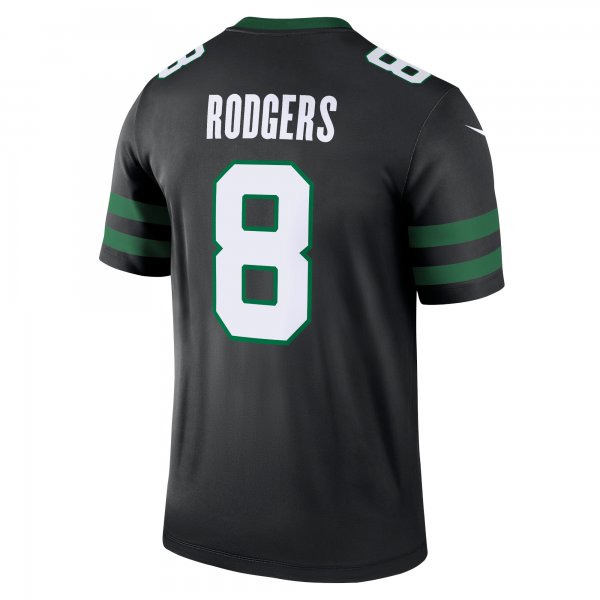 Men's New York Jets Aaron Rodgers Nike Legacy Black Alternate Legend Jersey