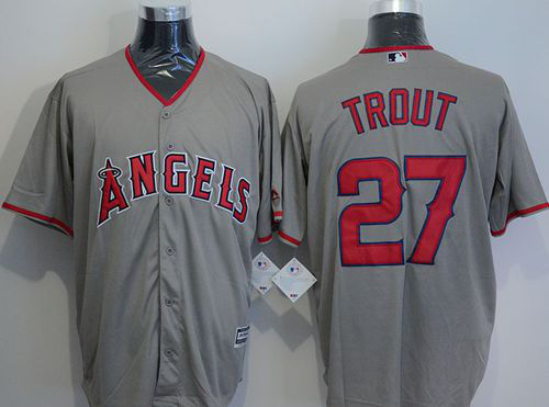 Los Angeles Angels of Anaheim #27 Mike Trout Grey New Cool Base Stitched MLB Jersey