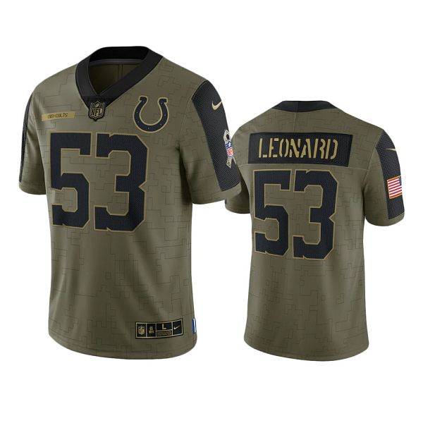 Indianapolis Colts Darius Leonard Olive 2021 Salute To Service Limited Men's NFL Jersey