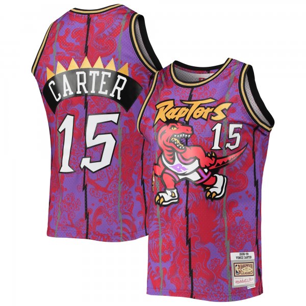 Men's Toronto Raptors Vince Carter Mitchell & Ness Purple Hardwood Classics 1998/99 Lunar New Year Swingman Jersey