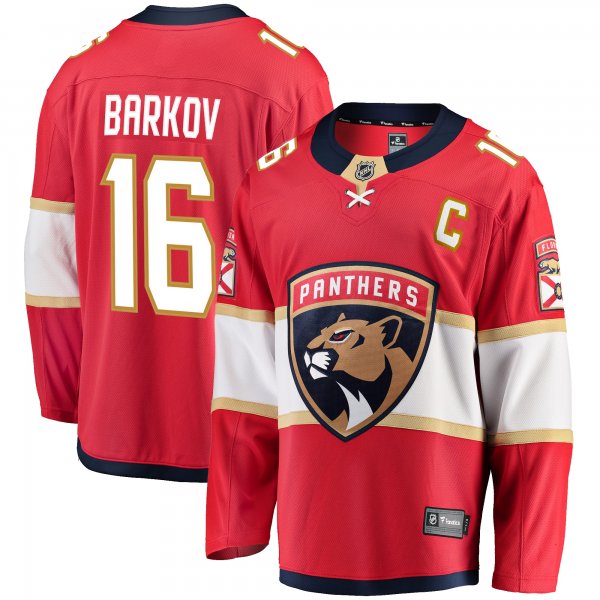 Men's Florida Panthers Aleksander Barkov Fanatics Red Captain Patch Home Breakaway Jersey