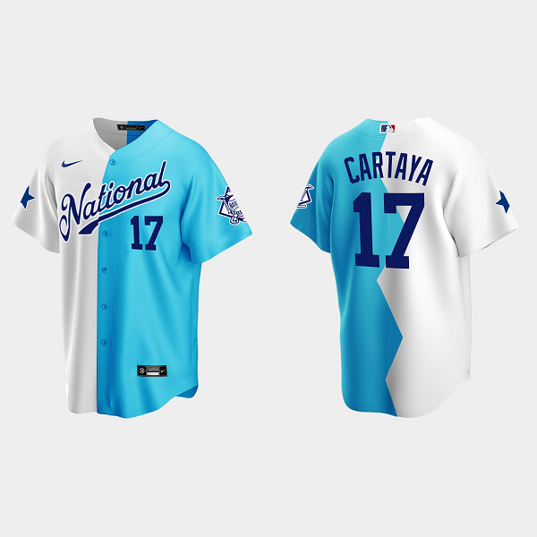 Men's Los Angeles Dodgers #17 Diego Cartaya MLB 2022 All-Star Futures Game Split Jersey - White Teal