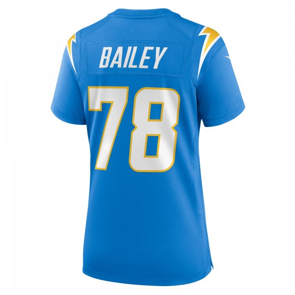 Women's Los Angeles Chargers Zack Bailey Nike Powder Blue Player Game Jersey