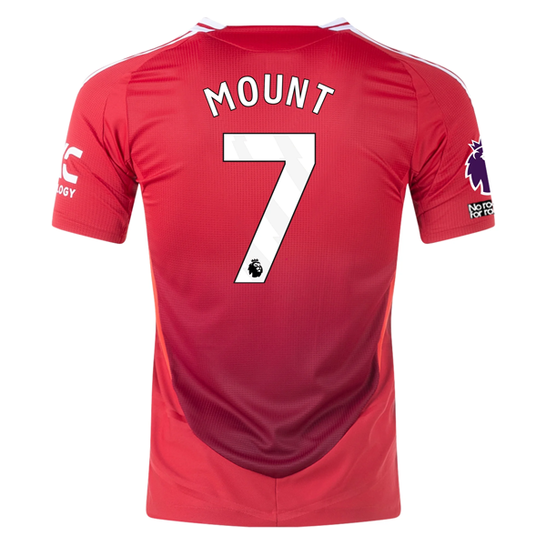 adidas Manchester United Mason Mount Home Jersey w/ EPL + No Room For Racism Patches 24/25 (MUFC Red/Bright Red)