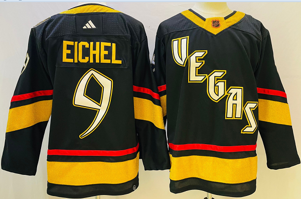 Men's Vegas Golden Knights #9 Jack Eichel Black 2022 Reverse Retro NHL Jersey