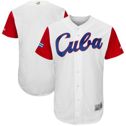 Team Cuba Blank White 2017 World Baseball Classic Stitched MLB Jersey