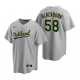 Men's Oakland Athletics #58 Paul Blackburn Gray Road MLB Jersey