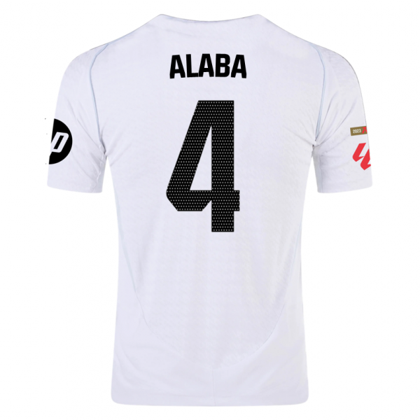 adidas Alaba Real Madrid Home Jersey w/ La Liga Patches 24/25 (White/Black)