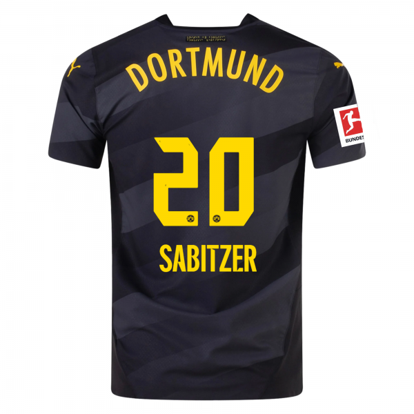 Puma Borussia Dortmund Marcel Sabitzer Away Jersey w/ Bundesliga Patch 24/25 (Puma Black/Faster Yellow)