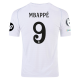 adidas Real Madrid Kylian Mbappe Home Jersey w/ Champions League Patches 24/25 (White/Black)