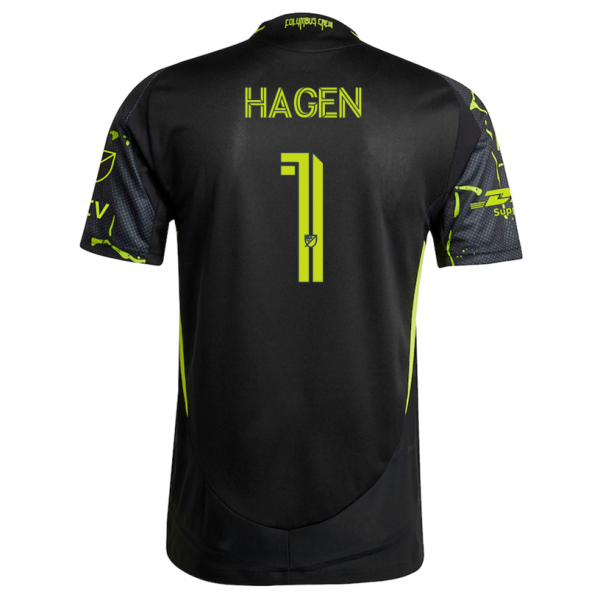 adidas Nicholas Hagen Columbus Crew Away Jersey w/ MLS Patches 25/26 (Black/Yellow)