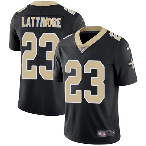 Nike New Orleans Saints #23 Marshon Lattimore Black Team Color Men's Stitched NFL Vapor Untouchable Limited Jersey