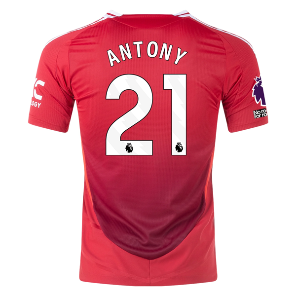 adidas Manchester United Antony Home Jersey w/ EPL + No Room For Racism Patches 24/25 (MUFC Red/Bright Red)