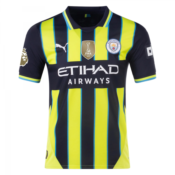 Puma Manchester City Julian Alvarez Away Jersey w/ EPL + Club World Cup Patch 24/25 (New Navy/Yellow Glow)