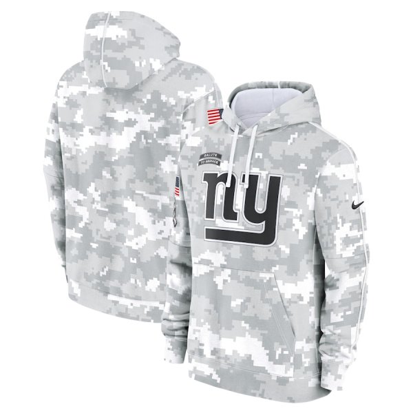 Men's Nike Arctic Camo New York Giants 2024 Salute To Service Club Fleece Pullover Hoodie