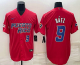 Men's Puerto Rico Baseball #9 Javier Baez 2023 Red World Baseball Classic Stitched Jersey