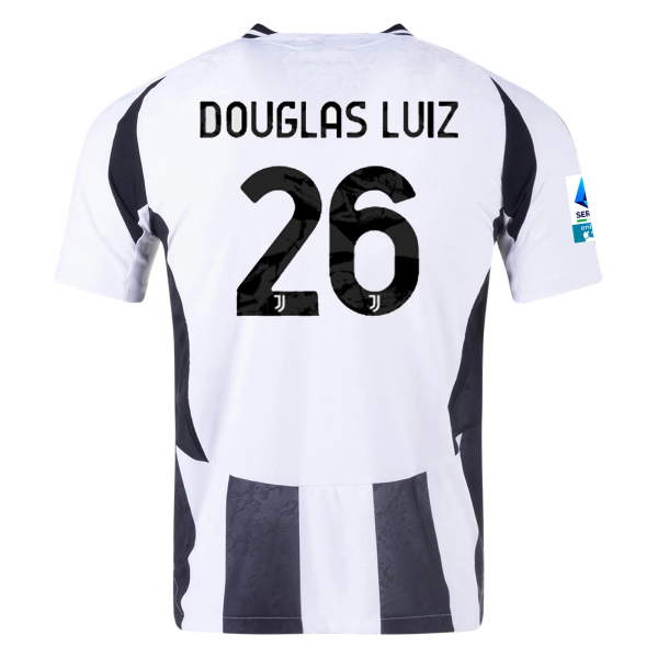 adidas Juventus Douglas Luiz Home Jersey w/ Serie A Patch 24/25 (White/Black)