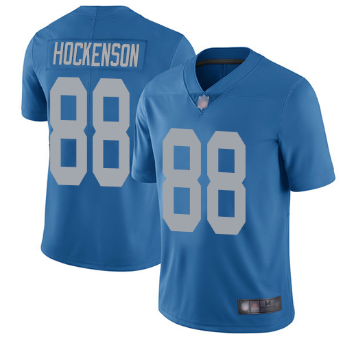 Detroit Lions #88 T.J. Hockenson Blue Throwback Men's Stitched NFL Vapor Untouchable Limited Jersey