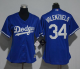 Los Angeles Dodgers #34 Fernando Valenzuela Blue Women's Fashion Stitched MLB Jersey