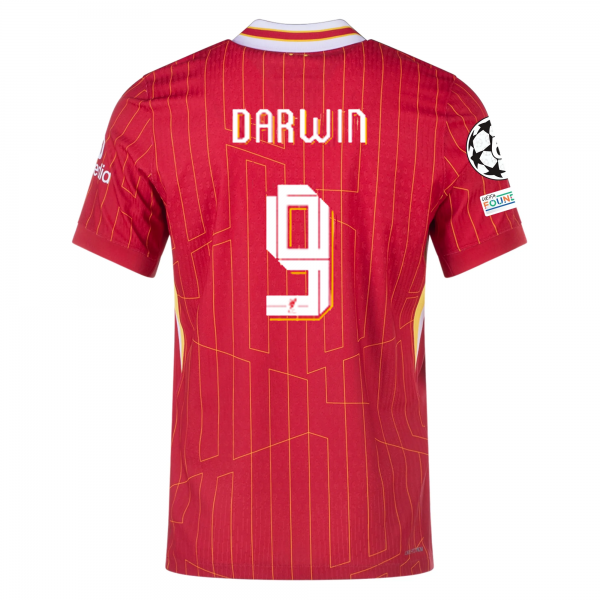 Nike Liverpool Match Darwin Núñez Home Jersey w/ Champions League Patches 24/25 (Gym Red/Chrome Yellow)