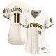 Women's Milwaukee Brewers Jackson Chourio Nike Cream Home Limited Player Jersey