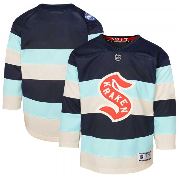 Youth Seattle Kraken Deep Sea Blue 2024 NHL Winter Classic Premier Jersey