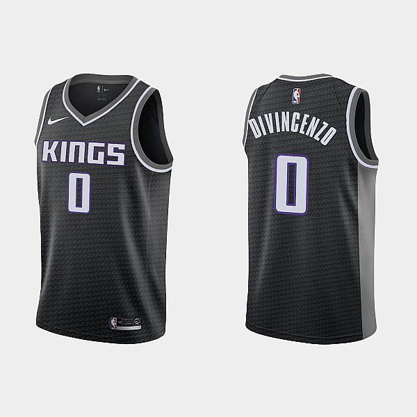 Men's Sacramento Kings #0 Donte DiVincenzo Black Swingman Statement Edition NBA Jersey