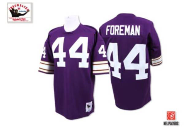 Mitchell and Ness Minnesota Vikings #44 Chuck Foreman Purple Stitched Throwback NFL Jersey