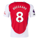 adidas Arsenal Martin Ødegaard Home Jersey w/ EPL + No Room For Racism Patches 24/25 (Better Scarlet/White)