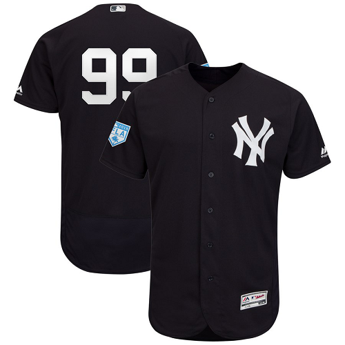 Men's New York Yankees #99 Aaron Judge Majestic Navy 2019 Spring Training Flex Base Player MLB Jersey