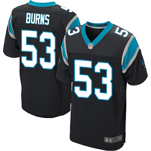 Carolina Panthers #53 Brian Burns Black Team Color Men's Stitched NFL Elite Jersey