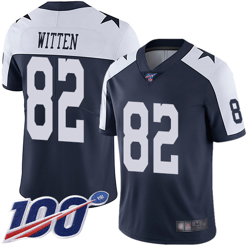 Dallas Cowboys #82 Jason Witten Navy Blue Thanksgiving Men's Stitched NFL 100th Season Vapor Throwback Limited Jersey