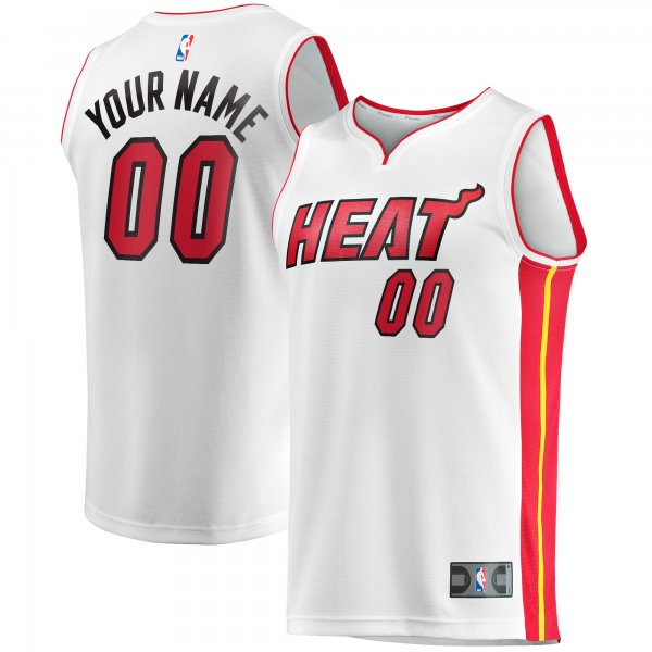 Men's Miami Heat Fanatics White Fast Break Custom Replica Jersey - Association Edition