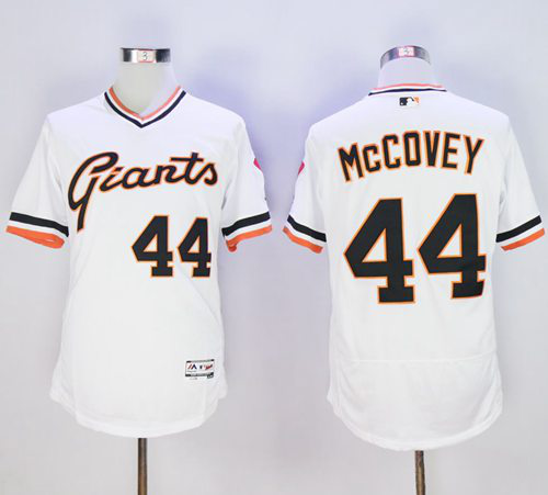 San Francisco Giants #44 Willie McCovey White Flexbase Collection Cooperstown Stitched MLB Jersey