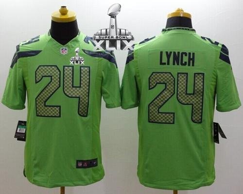 Nike Seattle Seahawks #24 Marshawn Lynch Green Alternate Super Bowl XLIX Men's Stitched NFL Limited Jersey